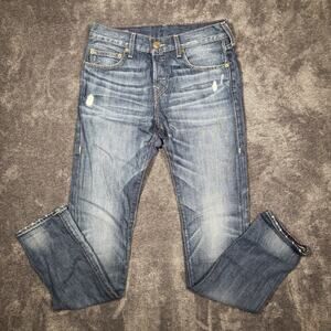 True Religion Rocco Relaxed Skinny Jeans Womens W29 L33 Blue Zip Fly